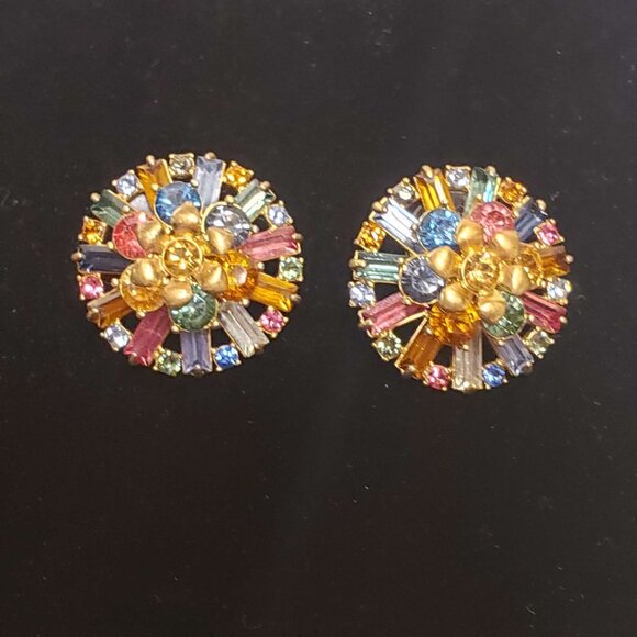 J. Crew Multi Color Crystal Earrings - Picture 2 of 6